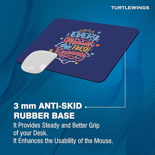 Image of TURTLEWINGS | Mousepad | Inspirational Quote Mousepad - 22x18 cm, 3mm Thick | Abstract Design Non-Slip Rubber Base | Office, Study & Gaming Use | Premium Smooth Surface 222 (12)