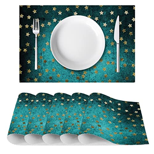 Sets de table vert foncé ciel étoilé pour repas de fête