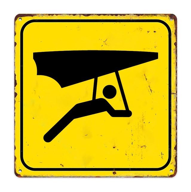 Hang Gliding Symbol Vintage Wall Decoration Home Garden Cafes Kitchen Art Metal Sign 12X12 Inch