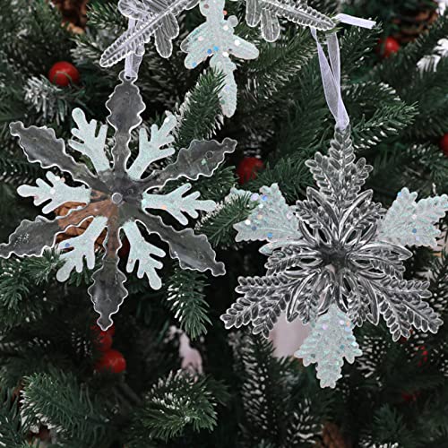 10 copos de nieve decoraciones de Navidad y adornos de boda de invierno 4