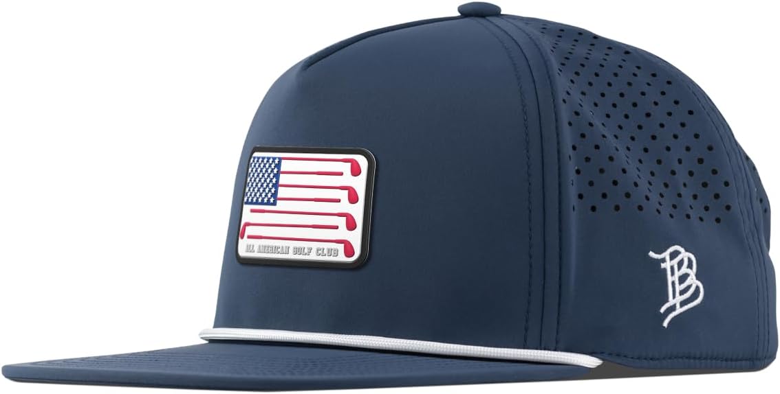 Branded Bills All American Golf Club Flat 5 Panel Rope Hat for Men | Golf Run Workout