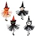 Halloween Puppe Party Anhänger Halloween Dekoration, Hängendes Puppen Tisch Ornament,handgemachtes Handwerk Wohnkultur,Kürbis GeisterPlüsch Puppen Glocken Anhänger DIY Spuk Haus Party Dekor（4pcs）