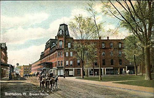 Street View of Brooks House Brattleboro, Vermont VT Original Antique Postcard