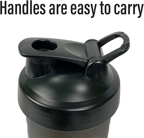 Miniatura 6 de Litex Vaso agitador de botellas con asa de transporte y botellas agitadoras para mezclas de proteínas, taza de agua portátil, sin BPA, 22 onzas,