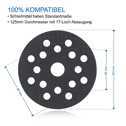 Pad Saver - Protection Pad 5" 125mm 17-Holes for Hook and Loop Sanding Pad - Backing Pad - Polishing Pad - DFS - Image 4