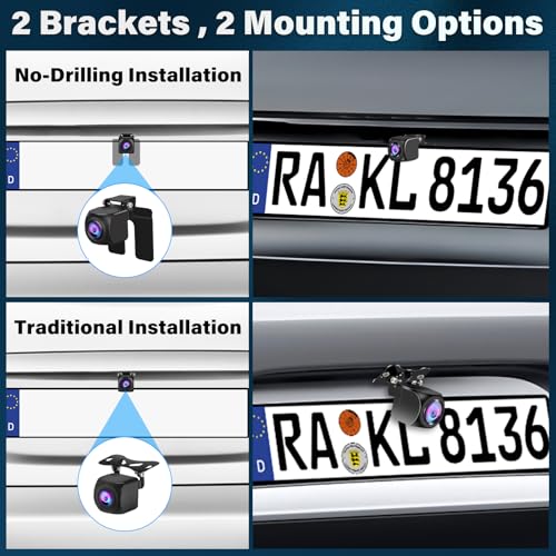 Vtopek AHD 1080P Rückfahrkamera Auto Kit Rückfahrkameras mit 4,3" Monitor 5 Rückfahrlinie IP68 Wasserdicht Nachtsicht Rückfahrkamera Nachrüsten 6M Kabel Rückkamera Einparkhilfe für Wohnmobil LKW RV