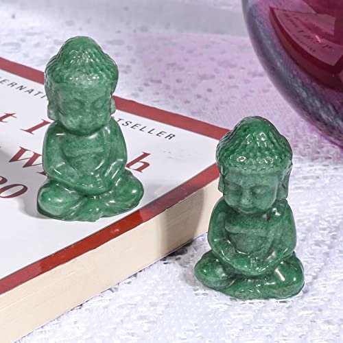 Figura Budista Meditación de Aventurina Verde 1.9 pulg miniatura 4
