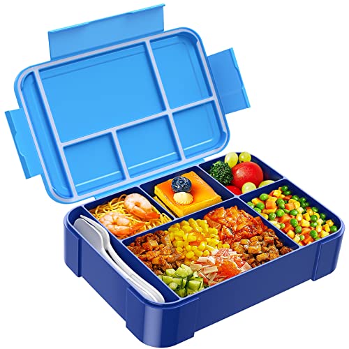 Jelife Bento Lunch Box for Kids - 1450ml Leakproof Kids Bento Box 6 Compartments Toddler Lunch boxes with Silverware for Back to School, Reusable LunchBox Snack Container for Daycare Jelife Bento Lunch Box for Kids - 1450ml Leakproof Kids Bento Box 6 Compartments Toddler Lunch boxes with Silverware for Back to School, Reusable LunchBox Snack Container for Daycare