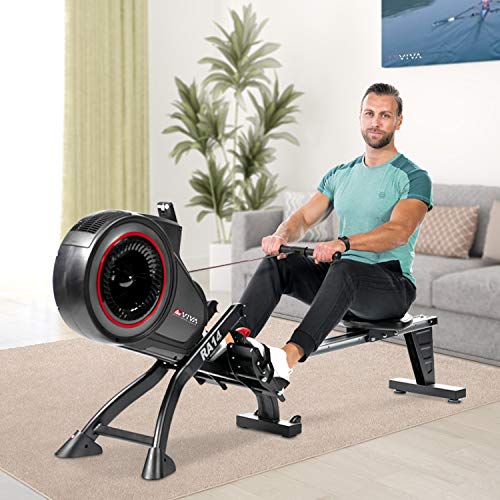 AsVIVA RA14 Rudergerät Magnetic Rower Cardio mit 13kg Schwungmasse, Magnetbremse mit 8 manuelle Widerstandsstufen… – Bild 3