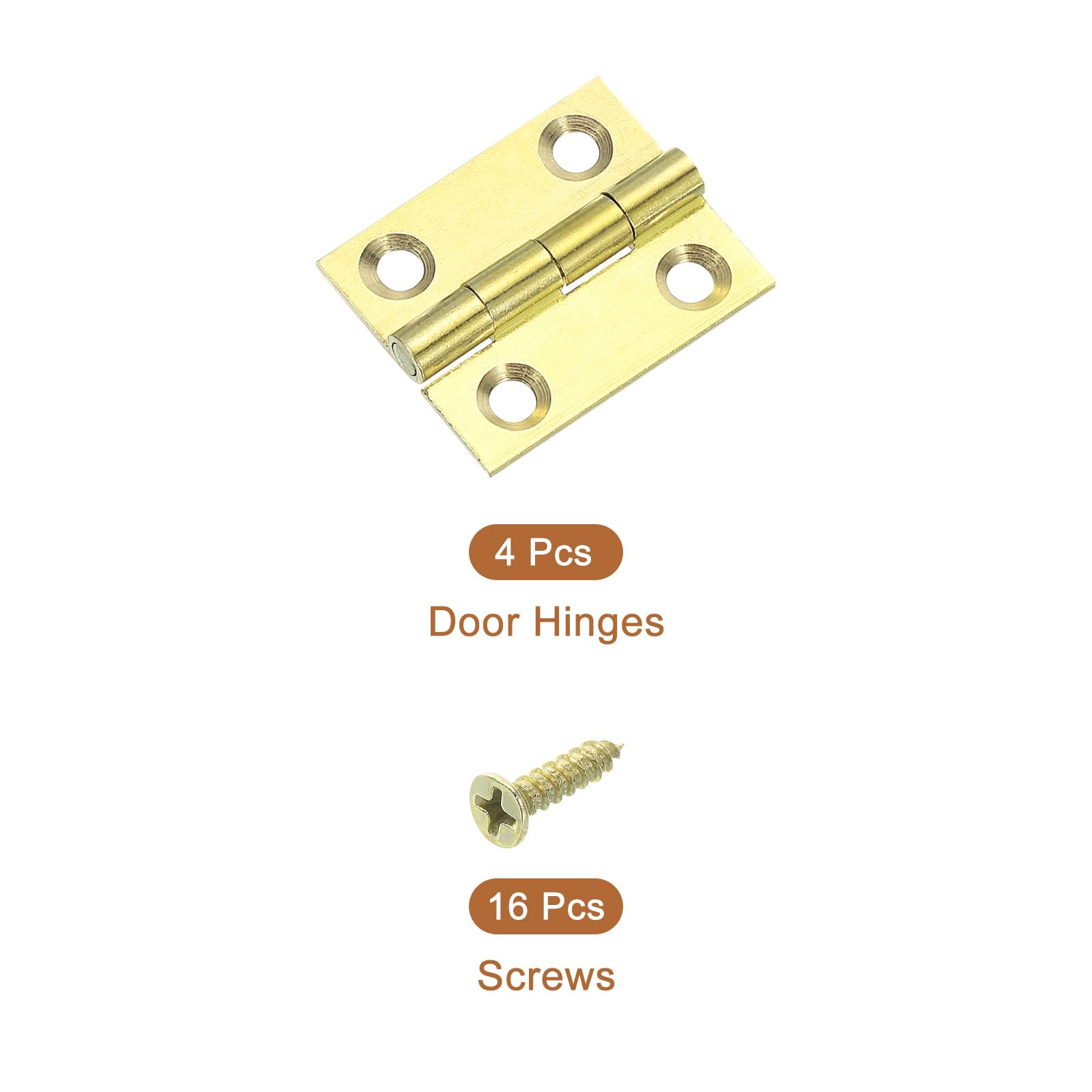Sourcing Map Lot De 2 Charnières Pliantes En Laiton De 3,8 Cm