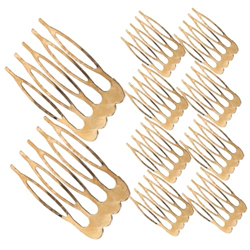 ULTECHNOVO 10個 五?ミニヘアコーム 製サイドコーム レディースヘアアクセサリー 結婚式用髪留め 使いやすい小型ヘッドピース クラフト材料に