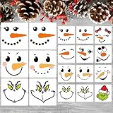 Snowman Face Stencils Christmas Stencils for Crafts Reusable Xmas Holiday Stencil for Painting on Wood Window T-Shirts Fabrics Decor CH