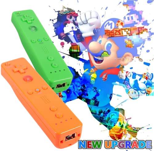 Dliaonew 2 Psck Remote Controller For Wii And Wii U Console, Wii Controller With Silicone Case And Wrist (New Green And Orange) #TOP5