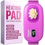 Heating Pad for Period Cramps – FSA HSA Eligible Portable Electric Reusable Massager for Cramps Relief – Cordless Wearable Rechargeable USB Heating Belt for Menstrual Pain, Back, Abdomen, Travel