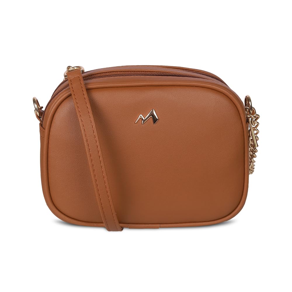 Women Faux Leather Sling Bag with Metal Sling Chain and Multiple Compartments-image-38