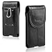 Hengwin Genuine Leather Holster for iPhone 11 Pro Max Case with Belt Clip, Samsung Galaxy Note 10 9 8 Holster Case with Belt Loop Phone Holder iPhone Pouch Belt Case for Men Waist Fanny Pack (Black)