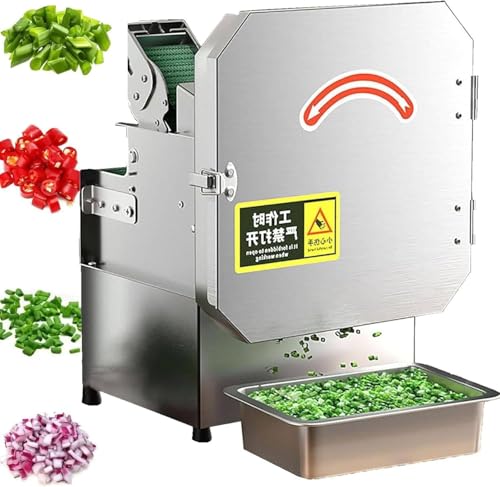 Image of Electric Green Onion Celery Cutter Chopper | Cabbage Chilli Pepper Shredding Cutting Machine | Vegetable And Fruit Slicing | Stainless Steel Professional Grade