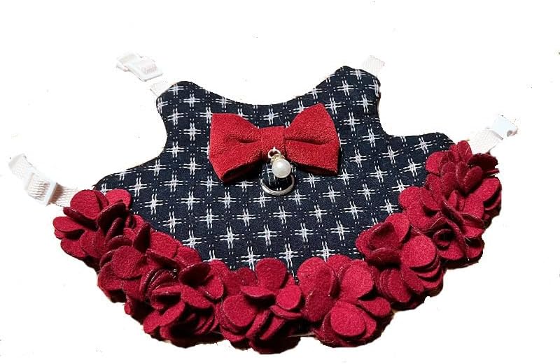 Rabbit Dress Costume, Adjustable Bunny Harness Skirt for Small Pets, Soft Comfortable Floral Hem Design(Dress Lilac Size L)