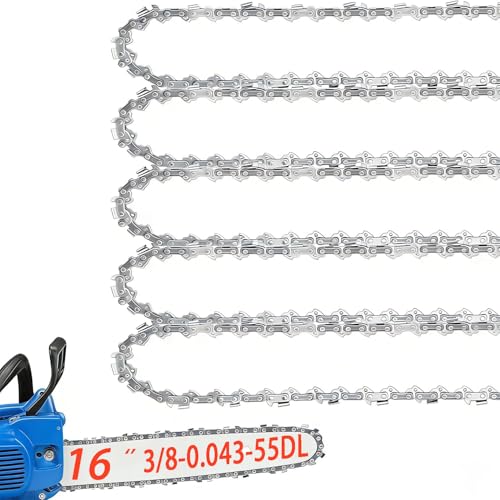 5-Pack 16-inch Chainsaw Chains 3/8 LP Pitch .043" Gauge 55 Drive Links, Fit Stihl MS170, MS171, MS180c 36100050055, 61PMM355E and more - R55 and More.