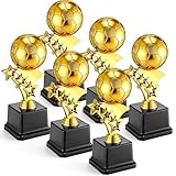 BreezeHug 6 Pack Soccer Trophies for Awards, 7.4 Inch Tall Gold Participation Plastic Trophy Cups Sports Tournament Contest Trophies Award Bulk Plaques Team Prize Gift for Competition