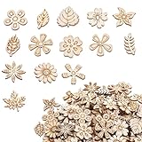 Unfinished Wooden Flower Set: Includes 100 pieces of small wooden flowers for crafts, featuring intricate wood slice leaf patterns. Perfect for a variety of DIY projects, from home decor to gifts High-Quality Wood Pieces: Crafted from premium wood, t...