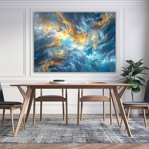 Lienzo de arte abstracto de nubes con acabado enmarcado premium 2