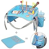 SUPERFICIE ÚTIL DE JUEGO Y DOS SISTEMAS DE RETENCIÓN: Bandeja práctica rígida para dibujar, comer y jugar. La parte inferior cuenta con malla acolchada para ventilación y comodidad. Sistema de retención alternativo para los niños quienes no les gusta una correa alrededor de ellos.