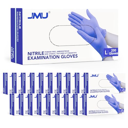 Image of JMU 4000 Nitrile Gloves Large Bulk, 3.5Mil Disposable Gloves Latex Free | Powder Free Medical Gloves, Violet Blue