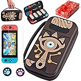KJ-KayJI Zelda Sheikah Slate Travel Carrying Case Compatible Nintendo Switch,Sheikah Slate Silicone Embossed Case for Nintendo Switch Console & Joy-con & Cable and More Accessories