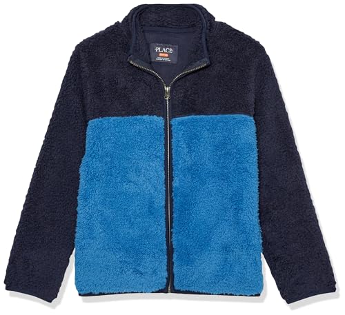 Image of The Children's Place boys Long Sleeve, Sherpa Lined, Zip-front Hoodie Sweatshirt