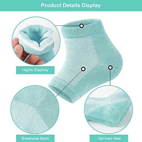 Moisturizing Heel Socks, Cracked Heel Repair Socks, Gel Socks For Cracked Feet Heel Treatment, Spa Moisture Cracked Heel Socks For Cracked Heels, Dry Feet, Regular, Blue, 2 Pairs #TOP3