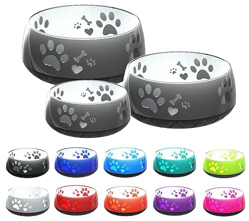 Hundenapf für Kleine und Große Hunde - Futternapf/Trinknapf S/M/L Rutschfest (M 1010ml für Mittlere Hunde, Schwarz)