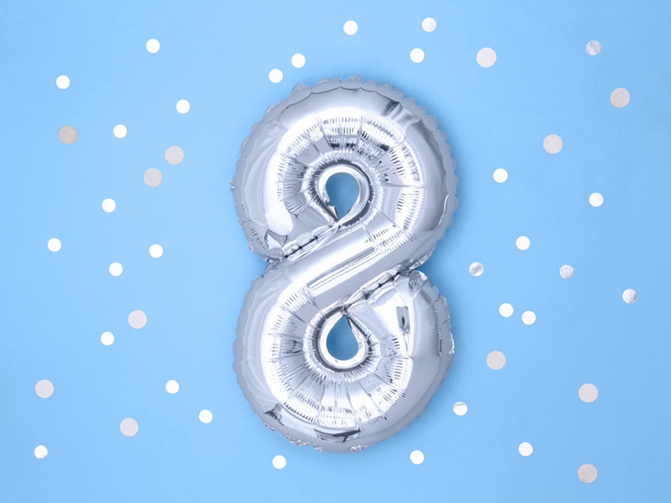 Riesiger Silber-Folienballon Zahl 8 (86 Cm) – Perfekt Für Geburtstag, Jubiläum & Party-Deko
