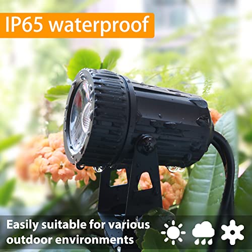 Led Landscape Lights Low Voltage, Cob Landscape Lighting 12V 24W Warm White, 2100Lm Garden Spotlights Outdoor For Yard, Lawn, Wall, Fence(8 Pack 85Ft) #TOP3
