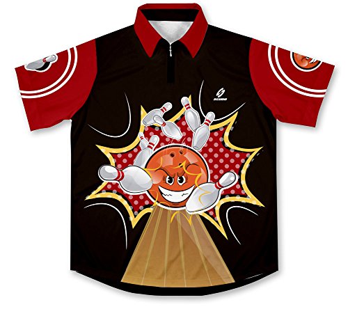 Camiseta de boliche ScudoPro Crash, Vermelho, X-Large