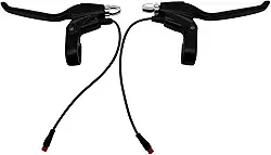 Punhos de freio para bicicleta elétrica ou scooter E 2 pinos macho esquerda e direita liga de alumínio freio manual falha de energia alavanca de freio de mão para ciclista elétrica