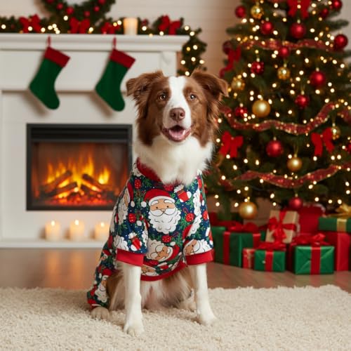 Pijama para perro Santa Claus con mangas para cachorros S miniatura 5