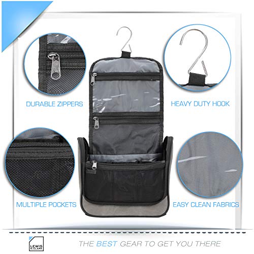 Lewis-N-Clark-Brushed-Twill-Hanging-Toiletry-Kit-Bag-for-Travel-Accessories-Shampoo-Cosmetics-Personal-Items-Gray-OneSize
