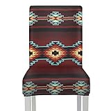 PZZ BEACH Southwest Geometric Pattern Dining Room Parsons Chair Slipcovers, 6 Pc Set, Furniture Prot