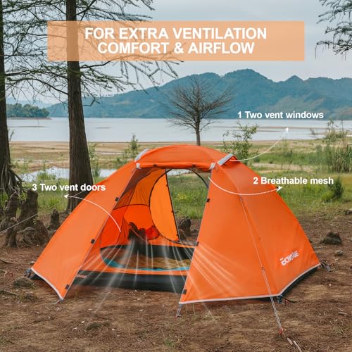 Carpa camping 2 personas ligera EchoSmile impermeable miniatura 2