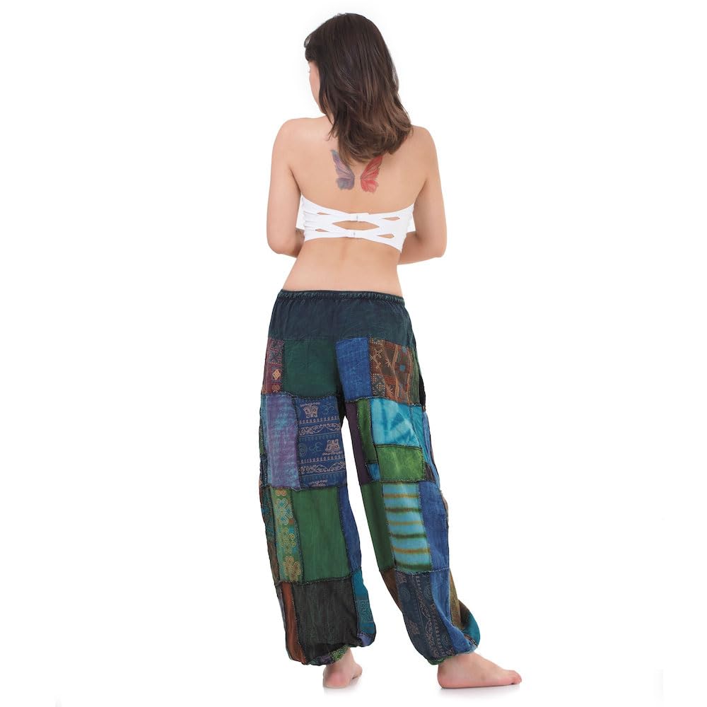 Orientalische Jeans Haremshose Aladinhose Chillerhose Patchwork Thai Hippie Hose Spirit of Buddha