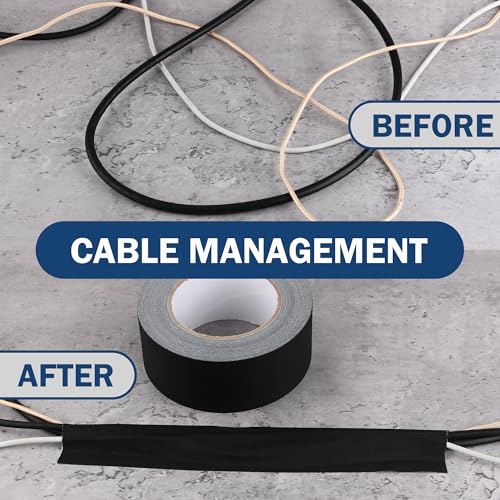 LLPT Panzertape | Schwarzes Hochleistungs-Gaffing-Klebeband | Matt nicht reflektierend leicht abreißbar rückstandsfrei | für Kabelfotografie (PGT515P1BK) | 50 mm x 15 m