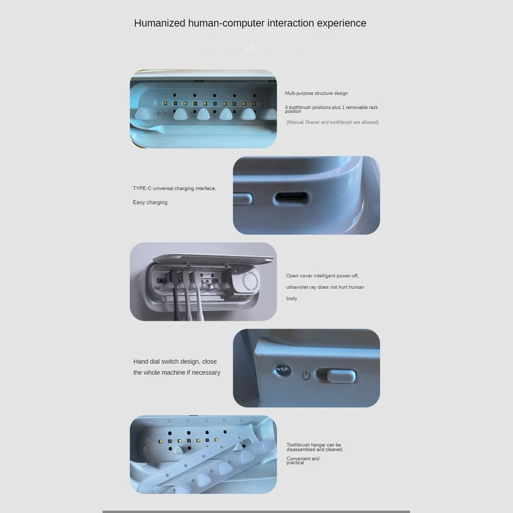 1 unids cepillo de dientes eléctrico UV esterilización secado titular montado en la pared ABS para baño organizador accesorios