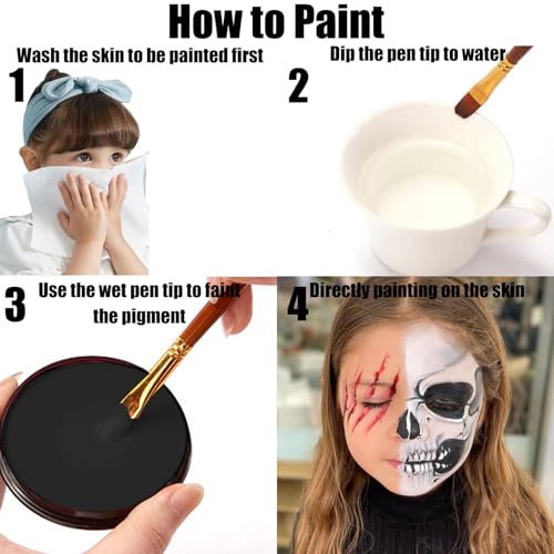 HISUNBEN Body Paints Upgrade 30g Face Paint and Children Washable Body Colour Face Paint Children’s Make-Up Theatre Carnival Halloween Party-2 Orange-1