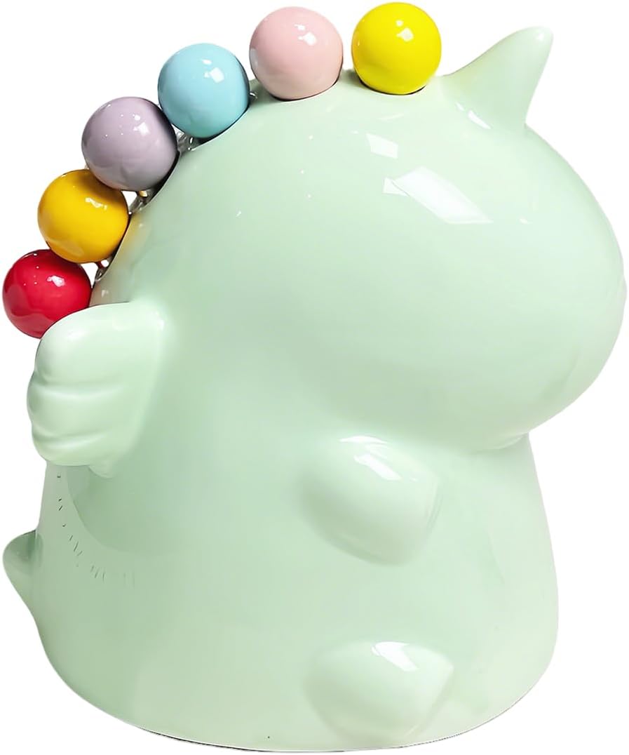 Unicorn Stainless Steel Fork & Ceramic Holder Set Heavy-Duty, Dishwasher-Safe Utensils for Daily Use Adorable Unicorn Theme for Kids' Lunches, Party Favors & Farmhouse Kitchen Aesthetics Green