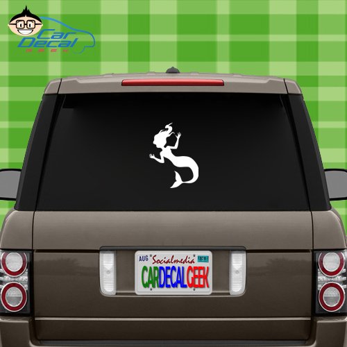 Calcomanía De Sirena Para Bebé, Para Uso En Laptop, Casco, Automóvil, Camión, Motocicleta, Ventanas, Parachoques, Pared Y Decoración De Tamaño [8 Pulgadas] / [7.9 In] De Ancho/color, Blanco Mate