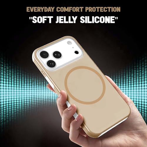 Image of Kratos Soft Silicone Case Cover Compatible with iPhone 17 Pro - Everyday Comfort Protection, Wireless Magnetic Charging Case with Raised Edge Camera & Screen Protection, Shock-Resistant Design