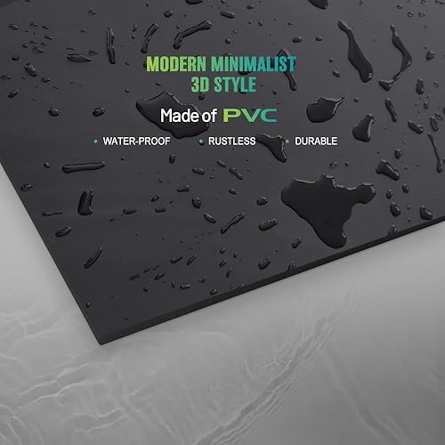 Miniatura 5 de Noooza Azulejos de techo caídos de 2 x 2 pies, azulejos de techo con relieve de iconos blancos de 24 x 24 pulgadas. Impermeables, lavables y