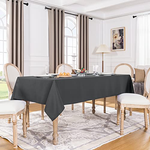 Softalker Rectangle Tablecloth, Waterproof Table Cloths Wrinkle Free Fabric Washable Polyester Table Cover for Dining Tables Party Outdoor Camping Parties Buffet - 60 x 120 inch, Grey by Softalker - Used condition - Image 7