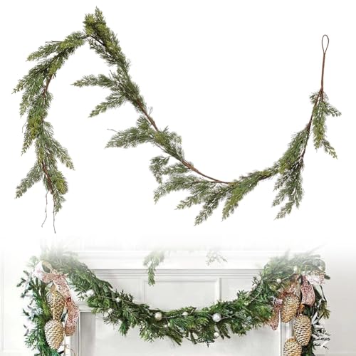 Guirnalda de abeto artificial como real, guirnalda de Navidad verde, 2,5 m, guirnalda de abeto artificial, guirnalda de Navidad, guirnalda verde para fiestas